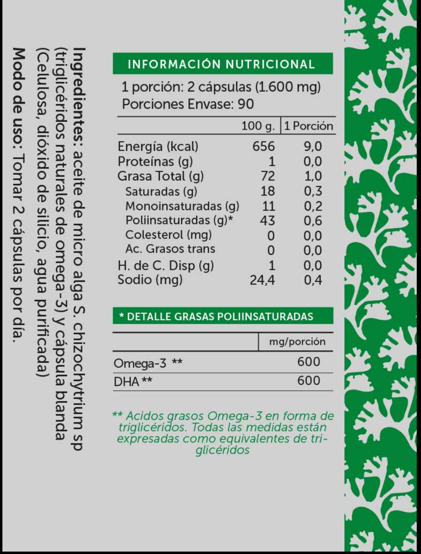 Omega vegano 180 cápsulas - WELLPLUS
