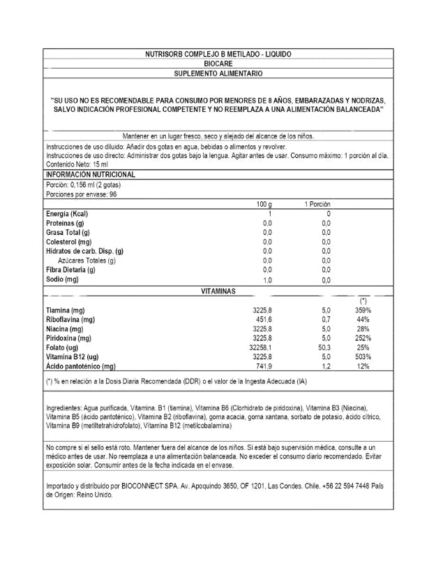 Nutrisorb Complejo B Metilado - BIOCARE