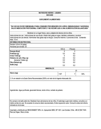 Nutrisorb Hierro - BIOCARE